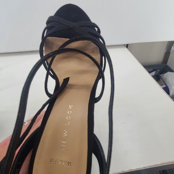 New Look Women's Open Toe Heels Black Size 5.5 - Picture 10 of 11